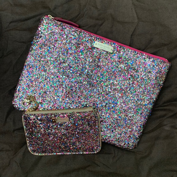 Kate Spade Sparkler Multi Glitter Bee zipper - Picture 7 of 7